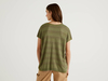 Benetton Online exclusive,  Pullover Aus Einer Seidenmischung Mit Kurzen Ärmeln,  taglia XL,  Militärgrün,  Damen