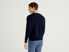 Benetton Online exclusive,  Pullover In Einer Mischung Aus Baumwolle Und Cashmere,  taglia M,  Dunkelblau,  Herren