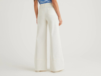 Benetton Online exclusive,  Schlaghose Mit Natürlicher Färbung,  taglia 38,  Cremeweiss,  Damen