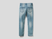 Benetton Online exclusive,  Skinny-fit-jeans Im Used-effekt,  taglia XL,  Blassblau,  Kinder