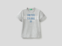 Benetton Online exclusive,  T-shirt Aus 100% Baumwolle Mit Aufgesticktem Logo,  taglia XS,  Grau,  Kinder