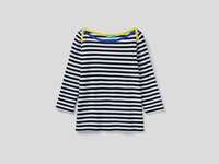 Benetton Online exclusive,  T-shirt Aus Reiner Baumwolle Mit 3/4-ärmeln,  taglia M,  Schwarz,  Damen