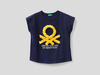 Benetton Online exclusive,  T-shirt Mit Aufgestickten Blütenblättern,  taglia XS,  Dunkelblau,  Kinder