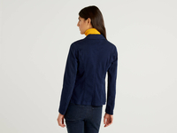 Benetton Online exclusive,  Taillierter Blazer Aus Stretchiger Baumwolle,  taglia 50,  Dunkelblau,  Damen