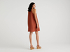 Benetton,  Ärmelloses Kleid Aus 100% Leinen,  taglia XL,  Braun,  Damen