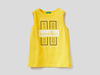 Benetton,  Ärmelloses T-shirt Mit Aufgedrucktem Logo,  taglia XL,  Gelb,  Kinder