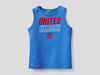 Benetton,  Ärmelloses T-shirt Mit Print,  taglia XS,  Hellblau,  Kinder