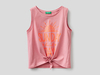 Benetton,  Ärmelloses Top Mit Masche,  taglia EL,  Pink,  Kinder