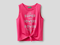 Benetton,  Ärmelloses Top Mit Masche,  taglia XL,  Fuchsia,  Kinder