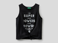 Benetton,  Ärmelloses Top Mit Masche,  taglia XL,  Schwarz,  Kinder