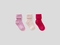 Benetton,  Set Aus Socken Mit Saumaufschlag,  taglia 62,  Pink,  Kinder