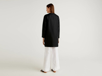 Benetton,  Staubmantel Aus 100% Leinen,  taglia 44,  Schwarz,  Damen