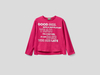 Benetton,  T-shirt Aus 100% Baumwolle Mit Langen Ärmeln,  taglia M,  Zyklame,  Kinder