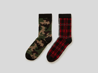 Benetton,  2er-pack Jacquard-socken,  taglia 4,  Bunt,  Kinder