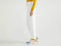 Benetton,  5-pocket-hose,  taglia 31,  Weiss,  Damen