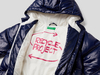 Benetton,  Anorak Mit Wattierung Aus Recycelter Watte,  taglia M,  Dunkelblau,  Kinder