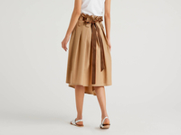 Benetton,  Asymmetrischer Rock Mit Masche,  taglia 42,  Camel,  Damen