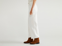 Benetton,  Ausgefranste Cropped-hose,  taglia 26,  Weiss,  Damen