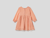 Benetton,  Ausgestelltes Kleid Aus Kreppstoff,  taglia 62,  Lachs,  Kinder