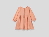 Benetton,  Ausgestelltes Kleid Aus Kreppstoff,  taglia 62,  Lachs,  Kinder