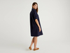 Benetton,  Ausgestelltes Kleid Aus Stretchiger Baumwolle,  taglia M,  Dunkelblau,  Damen