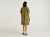 Benetton,  Ausgestelltes Kleid Aus Stretchiger Baumwolle,  taglia S,  Militärgrün,  Damen