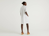 Benetton,  Ausgestelltes Kleid Aus Stretchiger Baumwolle,  taglia S,  Weiss,  Damen