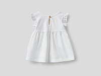 Benetton,  Ausgestelltes T-shirt Mit Stickerei,  taglia 74,  Weiss,  Kinder