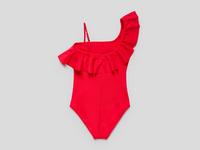 Benetton,  Badeanzug Aus Econyl® Mit Einem Träger,  taglia XS,  Rot,  Kinder