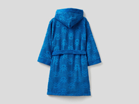 Benetton,  Bademantel Aus Reiner Baumwolle,  taglia M,  Verkehrsblau,  Kinder