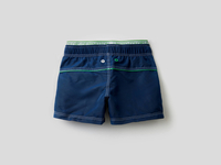 Benetton,  Badeshorts Mit Gummi Samt Logo,  taglia XS,  Blau,  Kinder