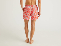 Benetton,  Badeshorts Mit Musterprint,  taglia XL,  Rot,  Herren