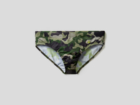 Benetton,  Badeslip Mit Camouflageprint,  taglia XL,  Militärgrün,  Herren