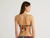 Benetton,  Bandeau-bh Mit Tropischem Muster,  taglia L,  Schwarz,  Damen