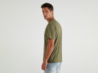 Benetton,  Basic-t-shirt Mit Kurzen Ärmeln,  taglia S,  Militärgrün,  Herren