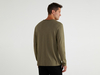 Benetton,  Basic-t-shirt Mit Langen Ärmeln,  taglia S,  Militärgrün,  Herren