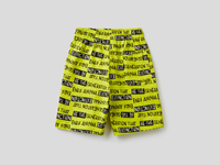 Benetton,  Bedruckte Bermuda Aus 100% Baumwolle,  taglia EL,  Gelb,  Kinder