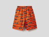Benetton,  Bedruckte Bermuda Aus 100% Baumwolle,  taglia EL,  Orange,  Kinder