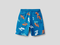 Benetton,  Bedruckte Shorts Aus 100% Baumwolle,  taglia 68,  Hellblau,  Kinder