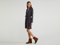 Benetton,  Bedrucktes Kleid Mit Gürtel,  taglia M,  Bunt,  Damen