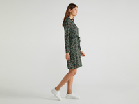 Benetton,  Bedrucktes Kleid Mit Gürtel,  taglia XS,  Bunt,  Damen
