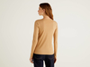 Benetton,  Beiges T-shirt Aus 100% Baumwolle Mit Langen Ärmeln,  taglia S,  Beige,  Damen