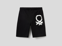 Benetton,  Bermuda Aus 100% Baumwolle,  taglia 1Y,  Schwarz,  Kinder
