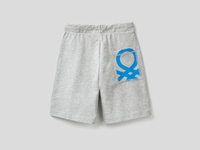 Benetton,  Bermuda Aus 100% Baumwolle,  taglia S,  Grau,  Kinder