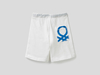 Benetton,  Bermuda Aus 100% Baumwolle,  taglia XS,  Weiss,  Kinder