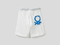 Benetton,  Bermuda Aus 100% Baumwolle,  taglia XS,  Weiss,  Kinder