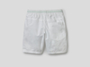 Benetton,  Bermuda Aus 100% Baumwolle,  taglia XS,  Weiss,  Kinder