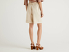 Benetton,  Bermuda Aus 100% Leinen,  taglia L,  Beige,  Damen