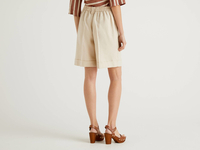 Benetton,  Bermuda Aus 100% Leinen,  taglia L,  Beige,  Damen