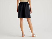 Benetton,  Bermuda Aus 100% Leinen,  taglia S,  Schwarz,  Damen